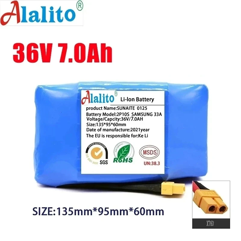 Оригинальные аккумуляторы 36 В, 7000 мАч, Ач, перезаряжаемая литий-ионная батарея для электрического самобалансирующегося скутера, гироскутера, одноколесного велосипеда Оригинальные аккумуляторы 36 В, 7000 мАч, Ач, перезаряжаемая литий-ионная батарея для электрического самобалансирующегося скутера, гироскутера, одноколесного велосипеда