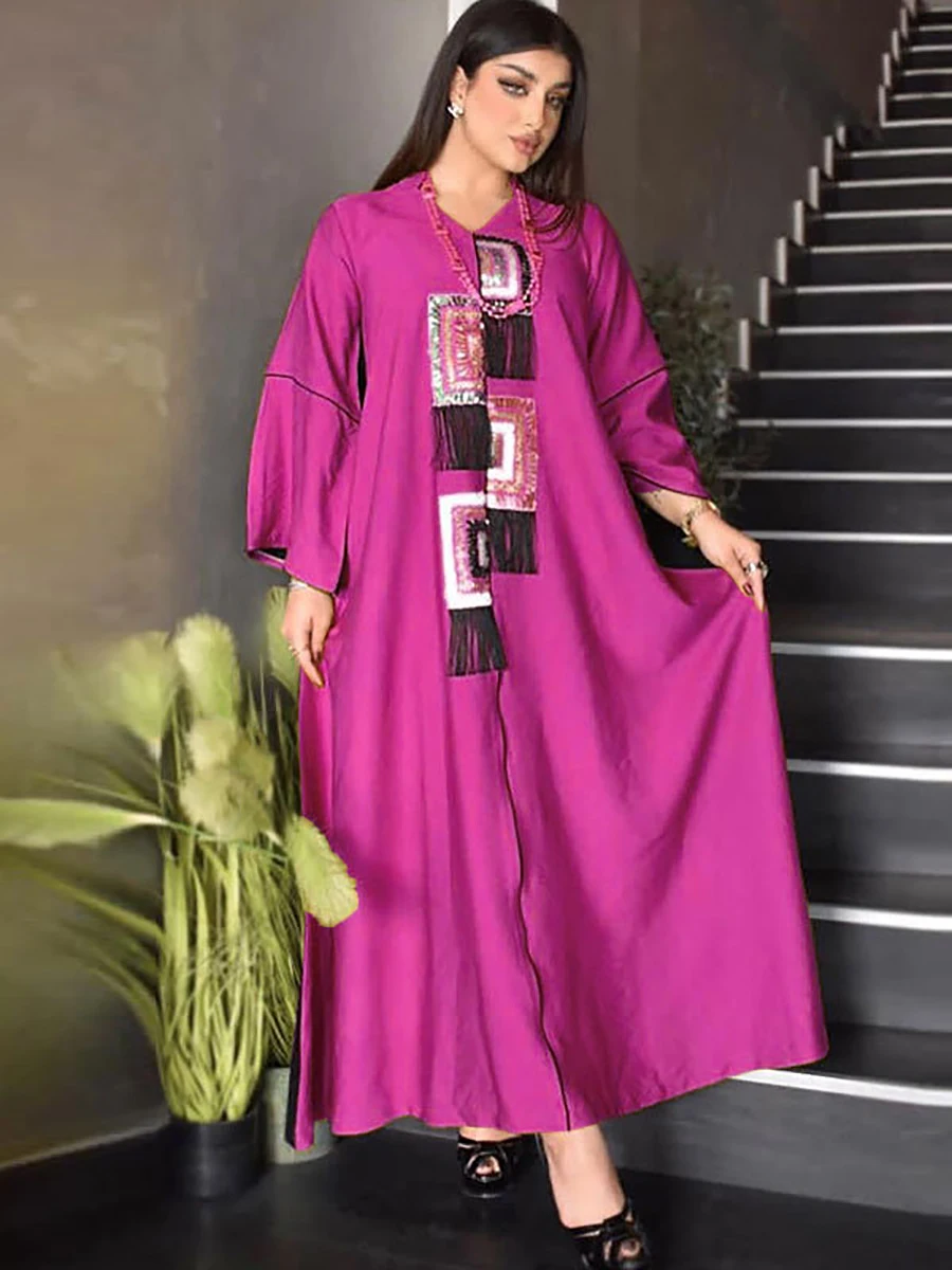 Этническое мусульманское платье-абайя, макси-платье с блестками, женский кардиган Eid Abaya s 2022, исламский Дубай, арабский Оман, марокканский ...