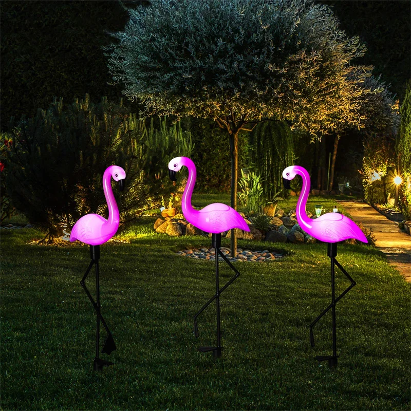Solar Light Garden Stakes Decoration Outdoor Pink Bird Lawn Lamps Pathway Yard Patio Solar Stakes Lights