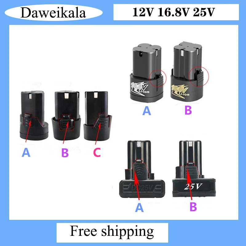 

25V 21V 16.8V 12V 18650 Lithium Li-ion Battery for Cordless Screwdriver Electric Drill Battery Power Tools Charger Battery 3.7V