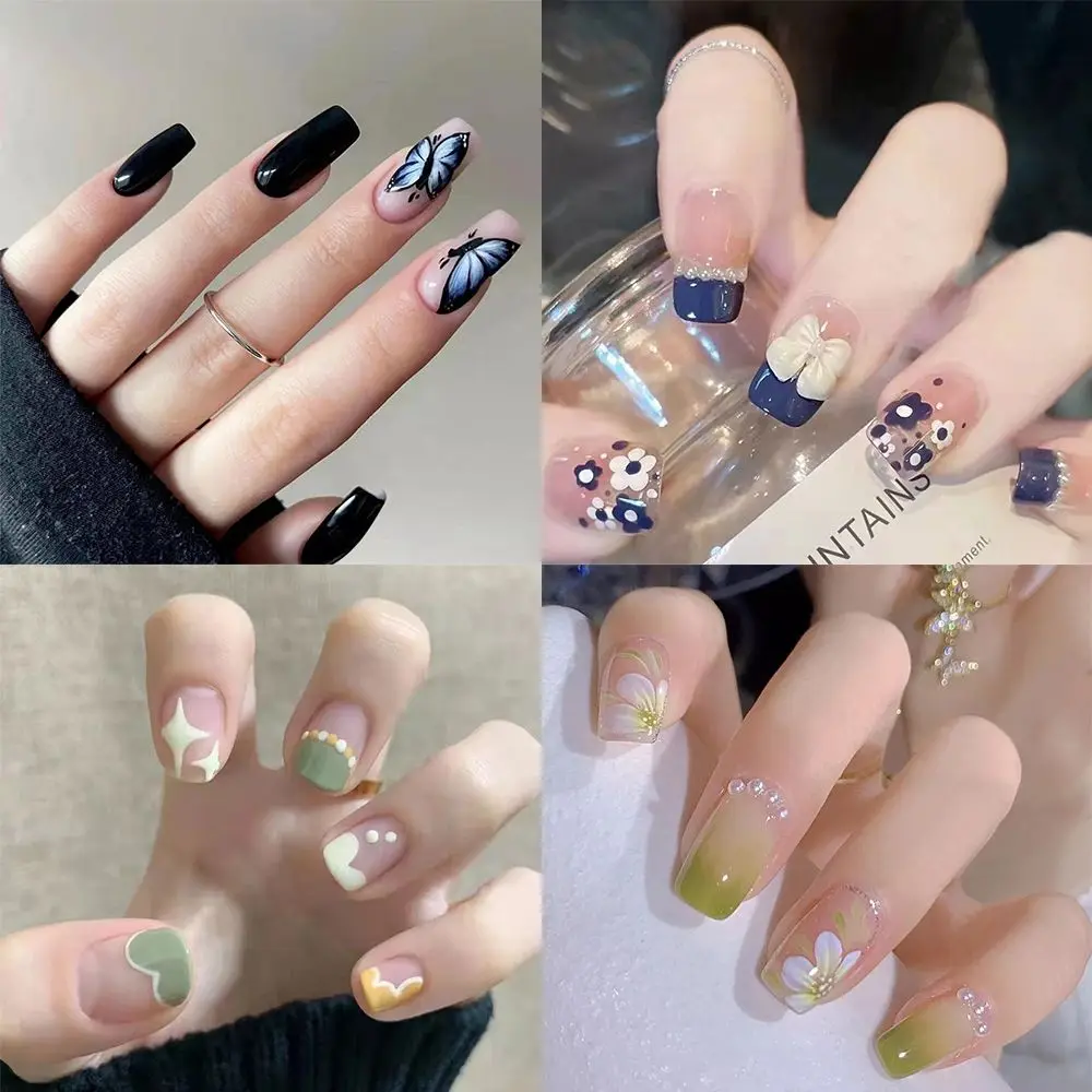 

Нажимайте на ногти, искусственный съемный инструмент для маникюра, накладные ногти с короткой круглой/квадратной головкой, накладные ногти...