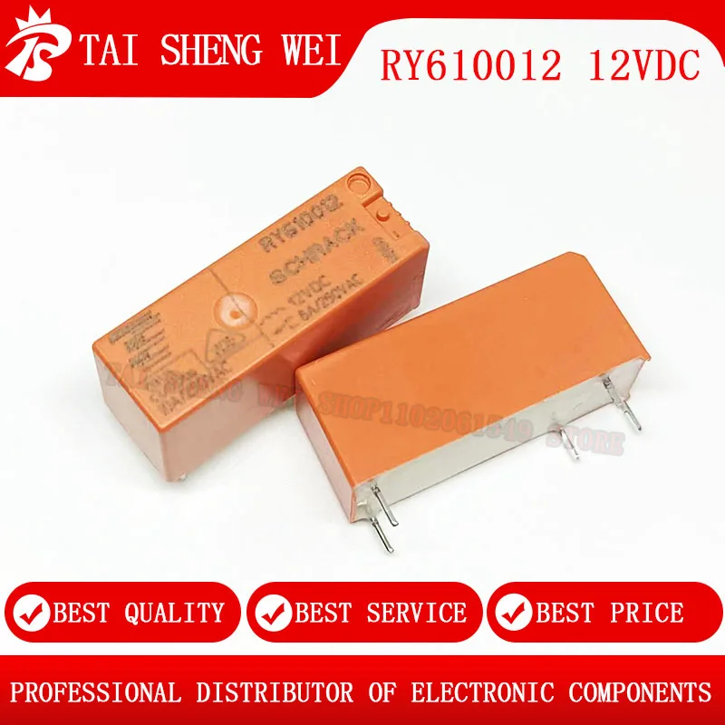 1 шт., реле мощности для SCHRACK-TE Connectivity RY610005 5VDC RY610012 12VDC RY610024 24VDC 8A/250VAC 5PINS