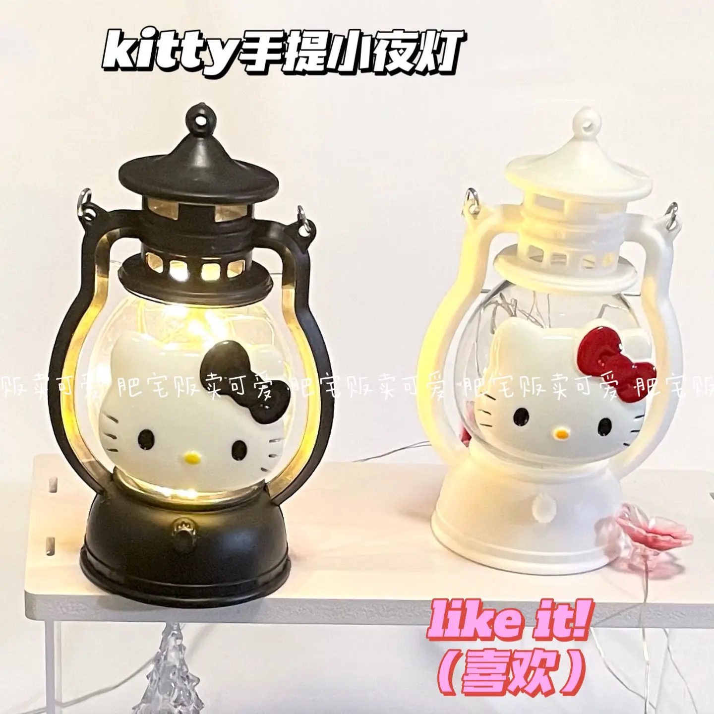 

Kawaii Hello Kitty портативный маленький ночник, атмосферная лампа, прикроватное украшение для спальни, праздничный подарок на день рождения, декор...