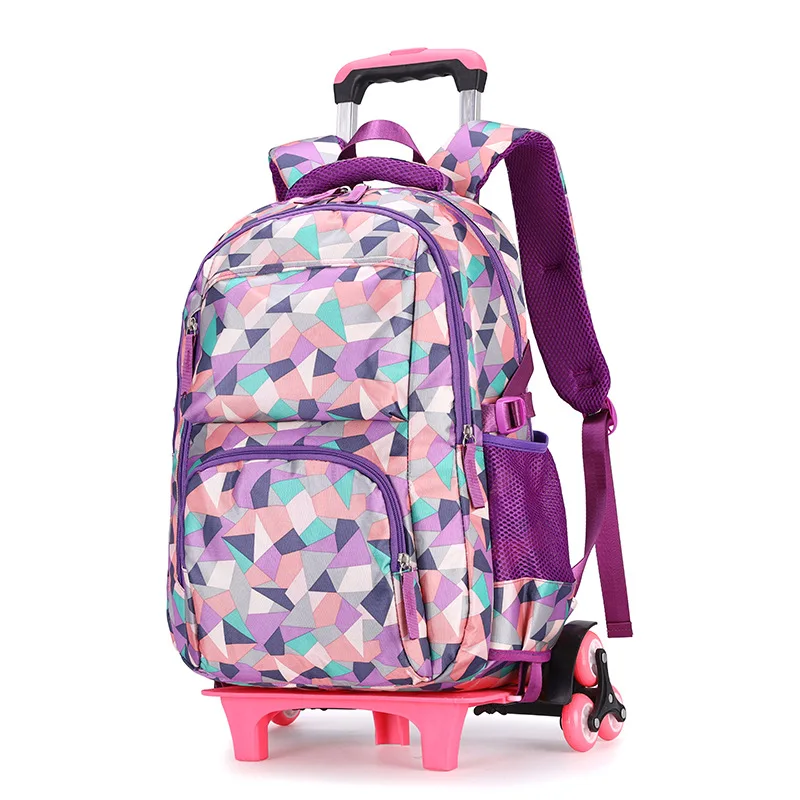 

Brand kids Trolley School Backpack Wheel For Children Wheeled Luggage Bags For grils Kids Schoolbag Student Detachable Backpacks