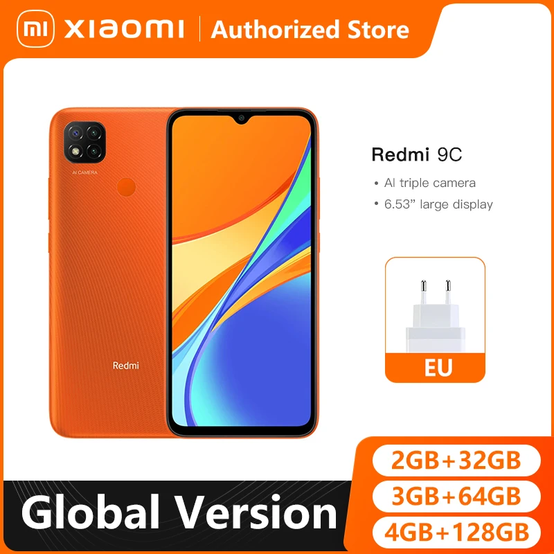 Смартфон Xiaomi Redmi 9C 3 + 64/4/128 ГБ 6 53 дюйма 13 МП тройная камера 5000 мА · ч MTK Helio G35 восемь
