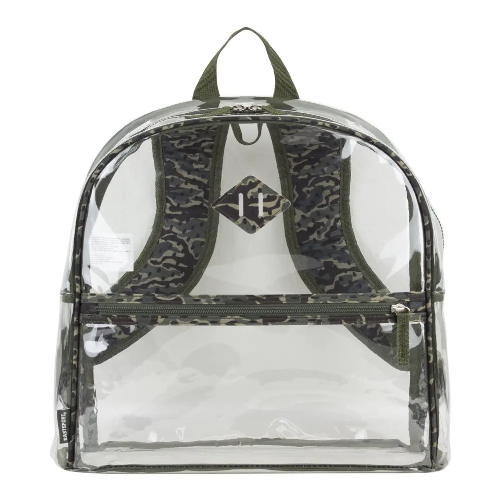 Unisex Childrens Clear Backpack with Pencil Case 2-Piece Set Camo
