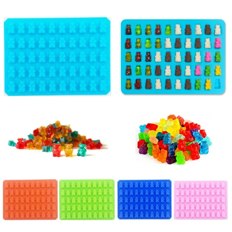 Jelly Bear Cake Candy Trays Silicone Forms Silicone Mold Gummy Bear Shape Bear Mould Rubber Chocolate Maker