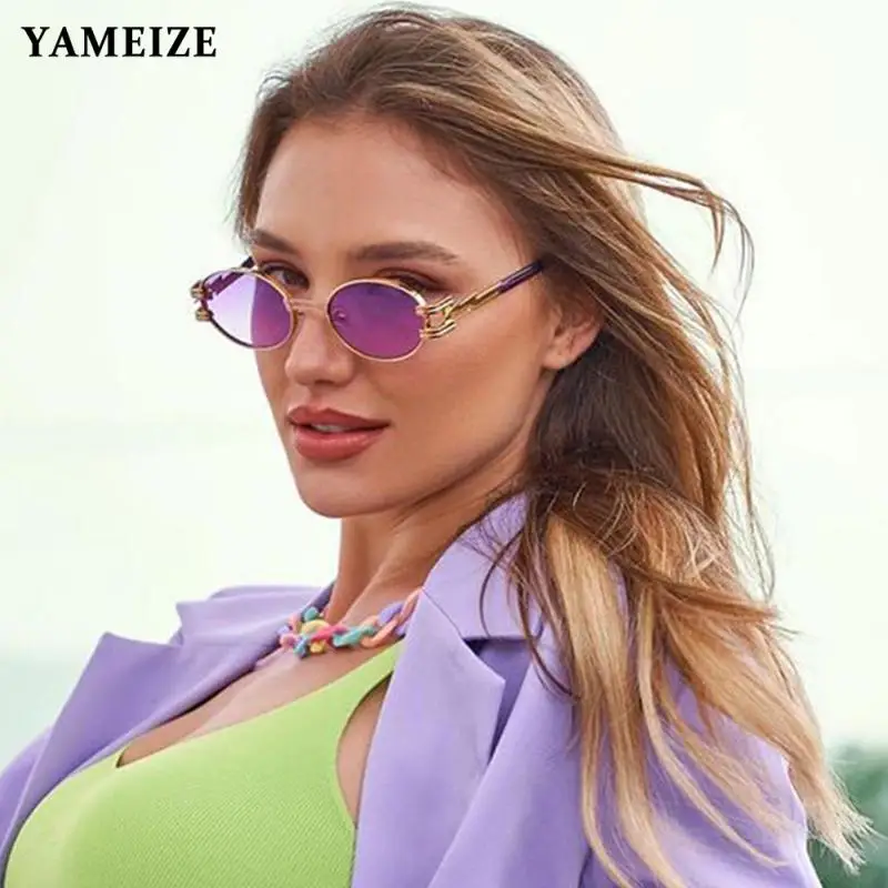 

Солнцезащитные очки YAMEIZE Y2K для мужчин и женщин, винтажные роскошные дизайнерские темные очки в стиле стимпанк, Uv400, для вождения