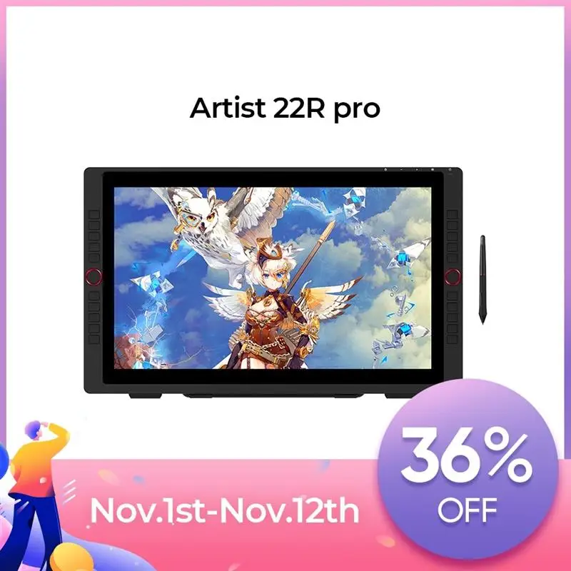 

Графический планшет Artist 22R Pro для рисования, 21,5 дюйма, 8192 нажатия
