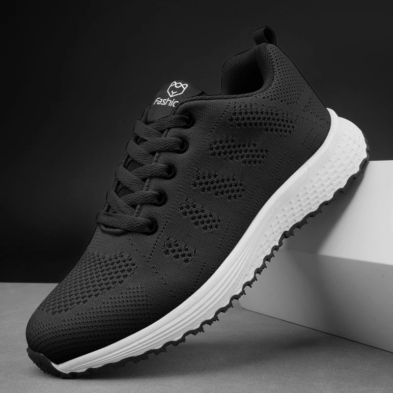 Женские Дышащие вязаные кроссовки Повседневная Уличная обувь на шнуровке легкая