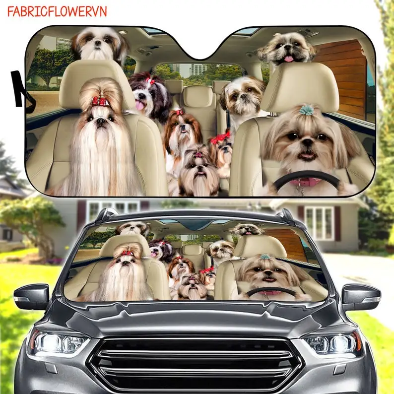 

Shih tzu Car Sunshade, Shih tzu Car Decoration, Shih tzu Windshield, Dog Lovers Gift, Dog Car Sunshade, Gift For Mom, Gift For D