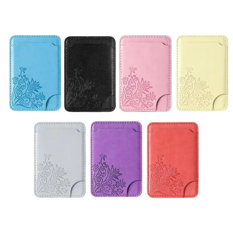 

Fashion PU Leather Phone Wallet Case Self-adhesive Card Holder Universal Cellphone Pocket Stick On Credit Card Bags Purse