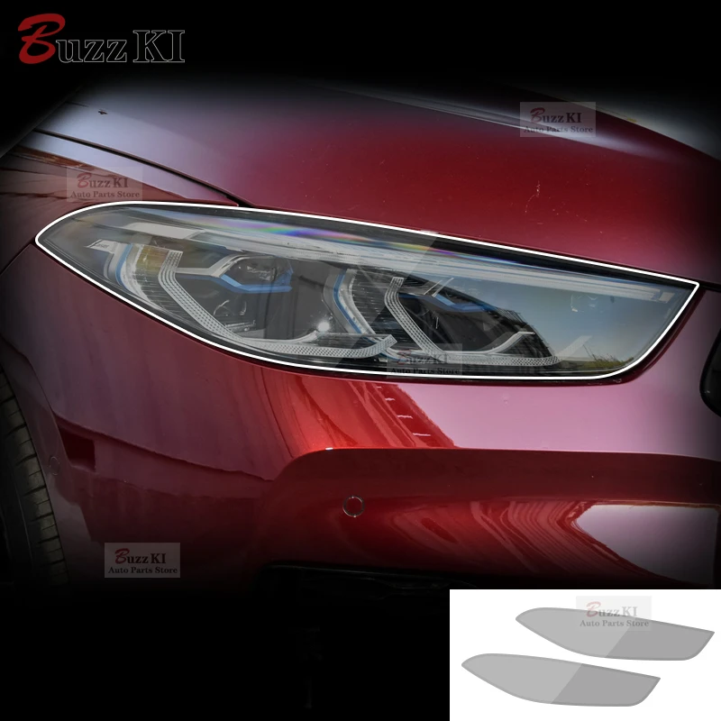 Для BMW G14 G15 Series 8 2018-2021 защита от царапин на фару наклейка из кожи носорога передняя