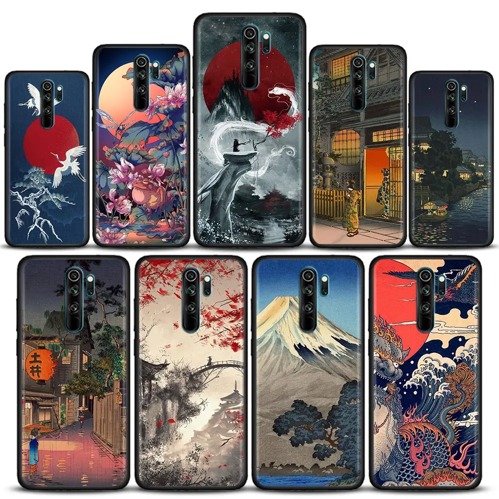 

Phone Case for Redmi 6 6A 7 7A Note 7 8 8A Pro 8T Case Note 9 9S Pro 4G 9T Soft Silicone Cover Japan Style Art Ukiyo-e