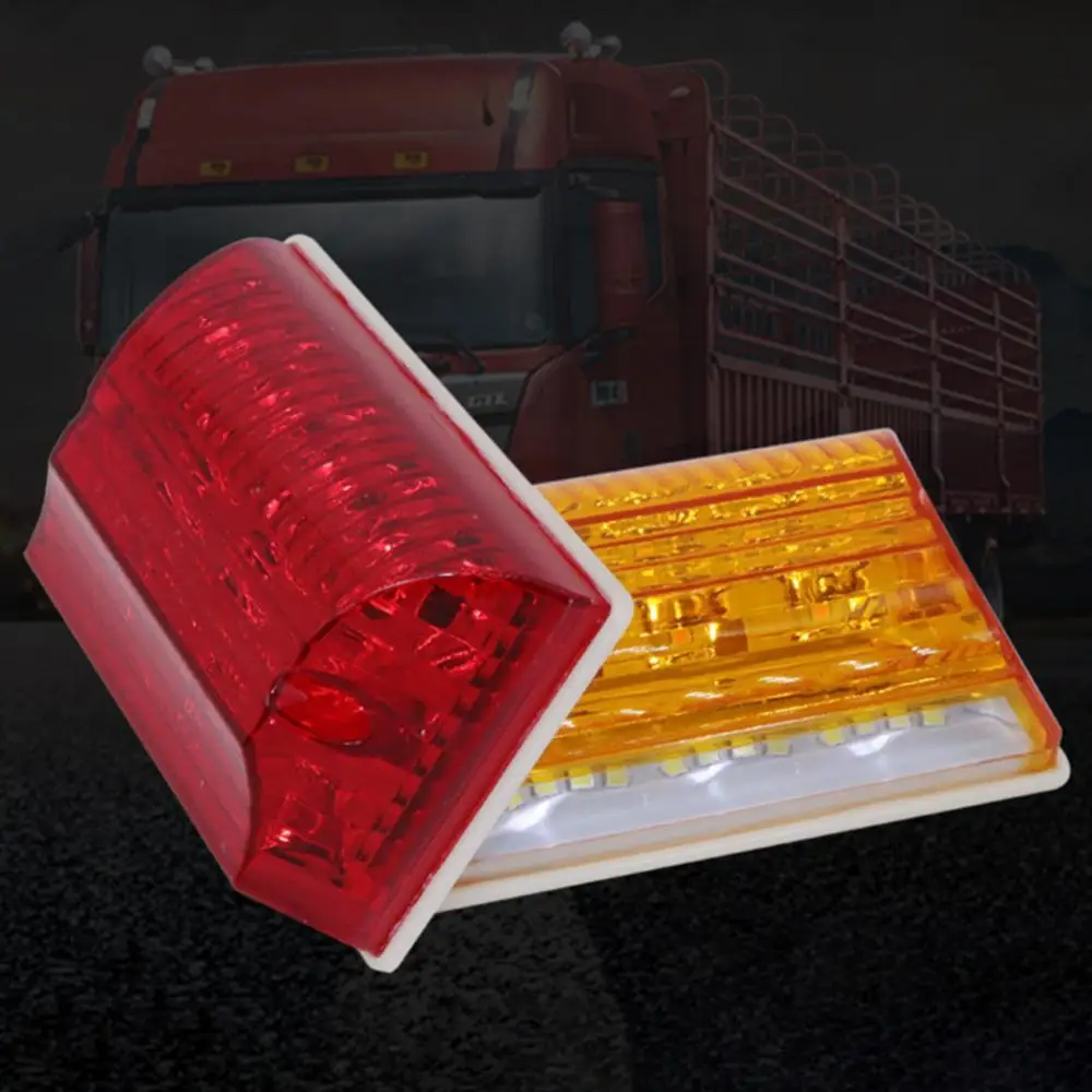 

LED 2Pcs Auto Trailer DC 24V Side Marker Car External Lamps Warning Tail Lights