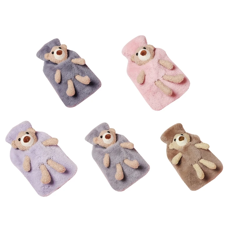 

Cartoon Bear Plush Cover Hot Water Bag Easy to Clean and Replaceable, Perfect for Warmth and Pain Relief Dropship