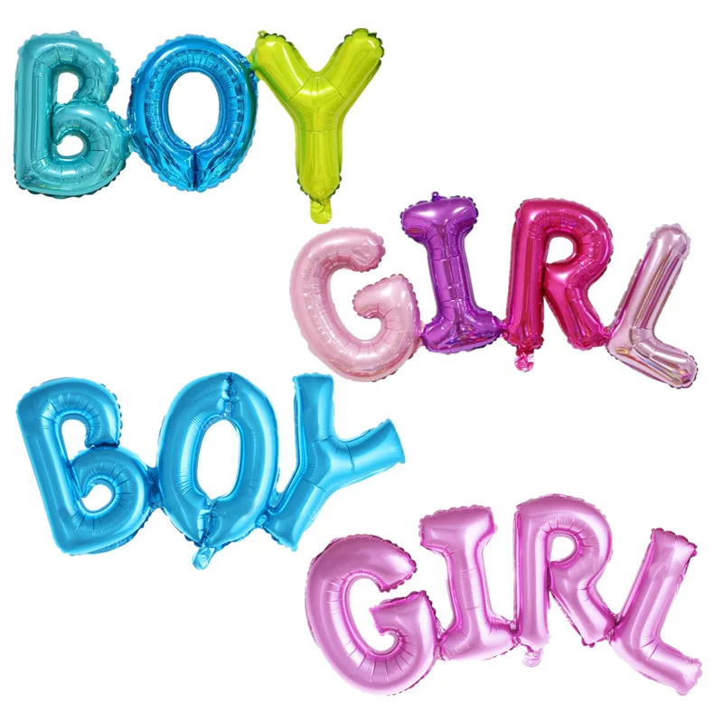 

Baby Shower Party Decorations Gender Reveal Aluminum Foil Balloon Girl Boy Letter Balloon Decoration Supplies