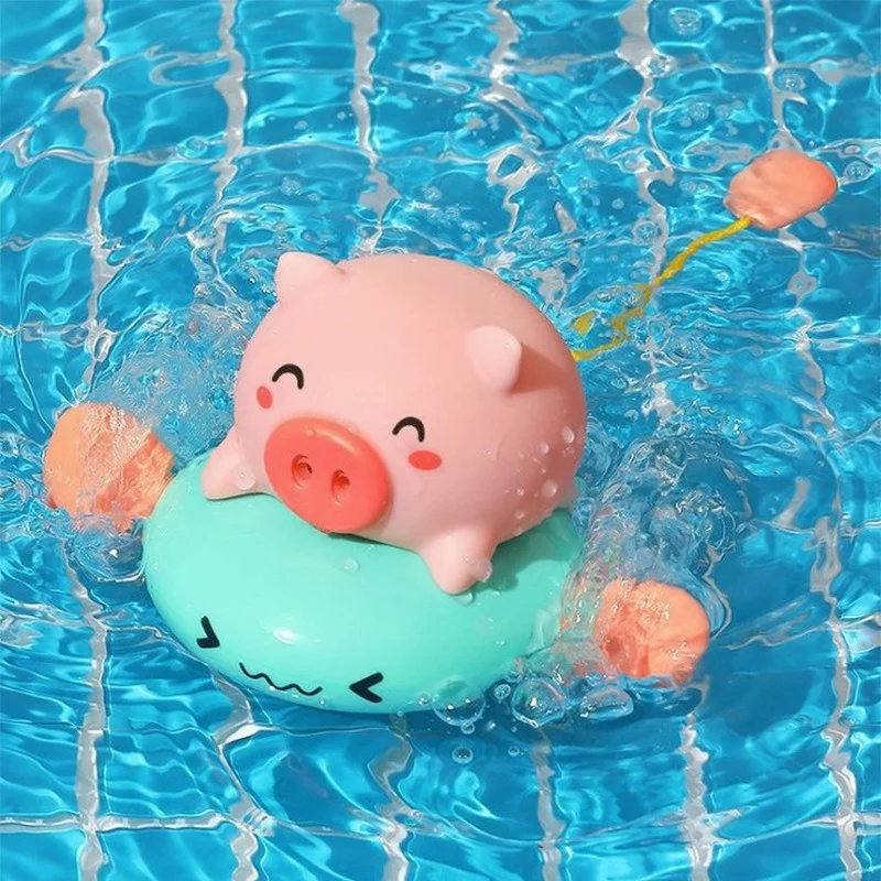 Children's Baby Swimming Bathing Water Spring Clockwork Bath Toys Small Animals Duck Turtle Whale Pig Penguin Water Spray