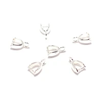 10pcs silver plated snap charmsplain diy accessories clip melon seed buckle necklace pendant buckle clip 9 5mm