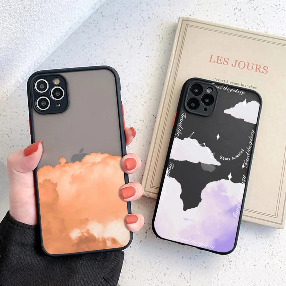 

Luxury Acrylic Hard Back Cover for IPhone 14 13 12 11 ProMax Mini Plus XR XS Max 7 8 SE 2022 Colorful Clouds Phone Case Coque