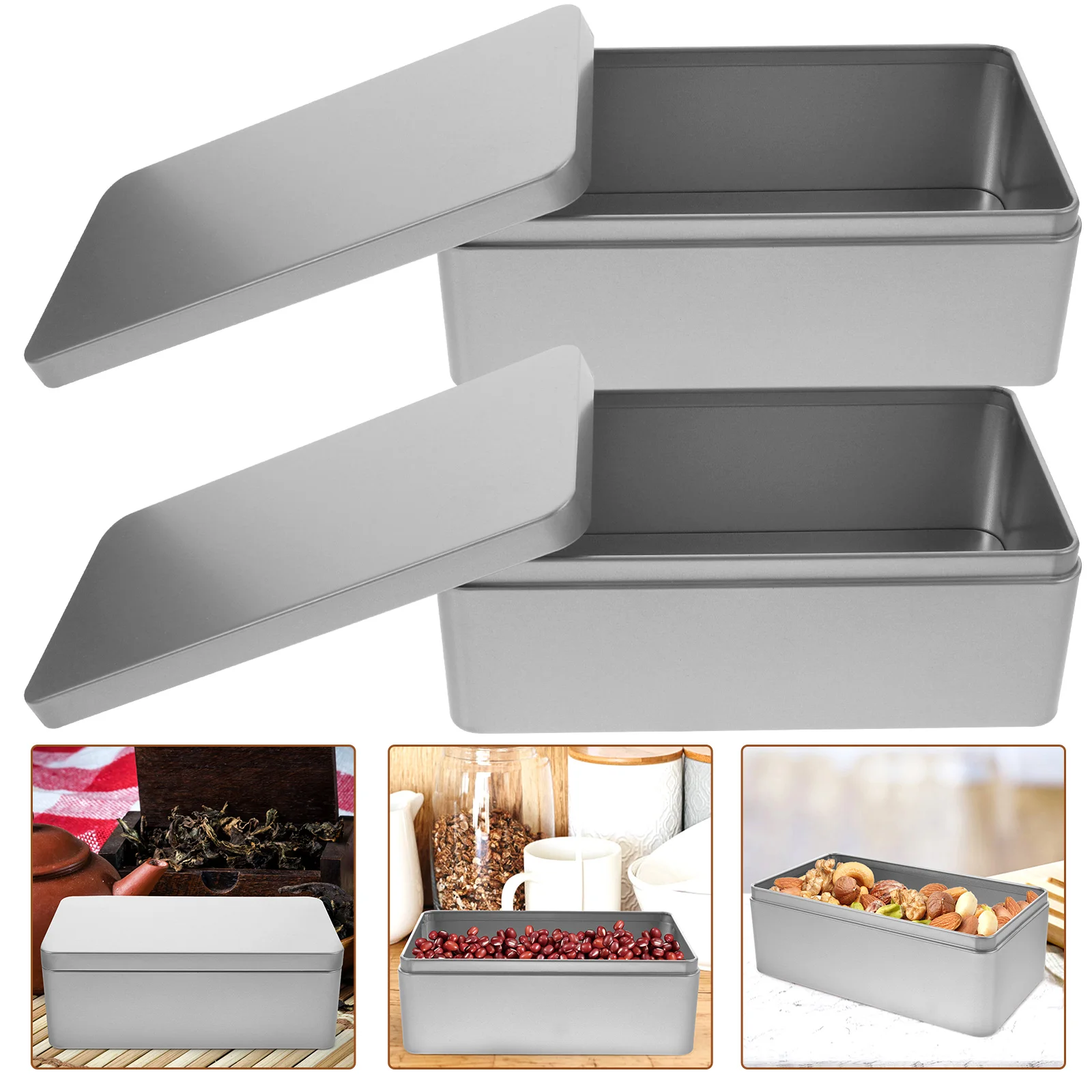 

Rectangular Tin Containers Tinplate Gift Box Wedding Favors Biscuit Wrapping Case