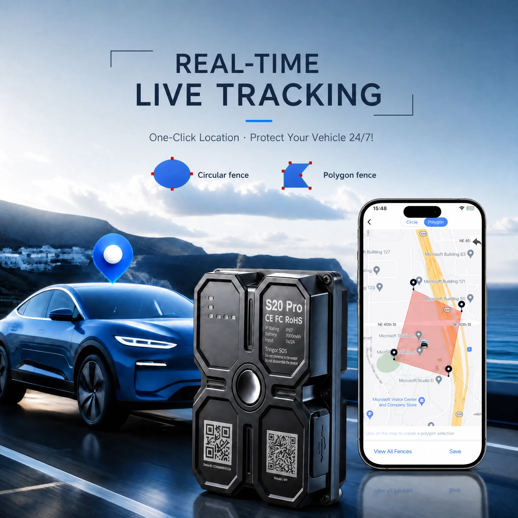 Фото 4G GPS-трекер для автомобиля, магнитный, 7500 мАч, водонепроницаемый, с длительным временем работы от аккумулятора, отслеживание в реальном времени №2