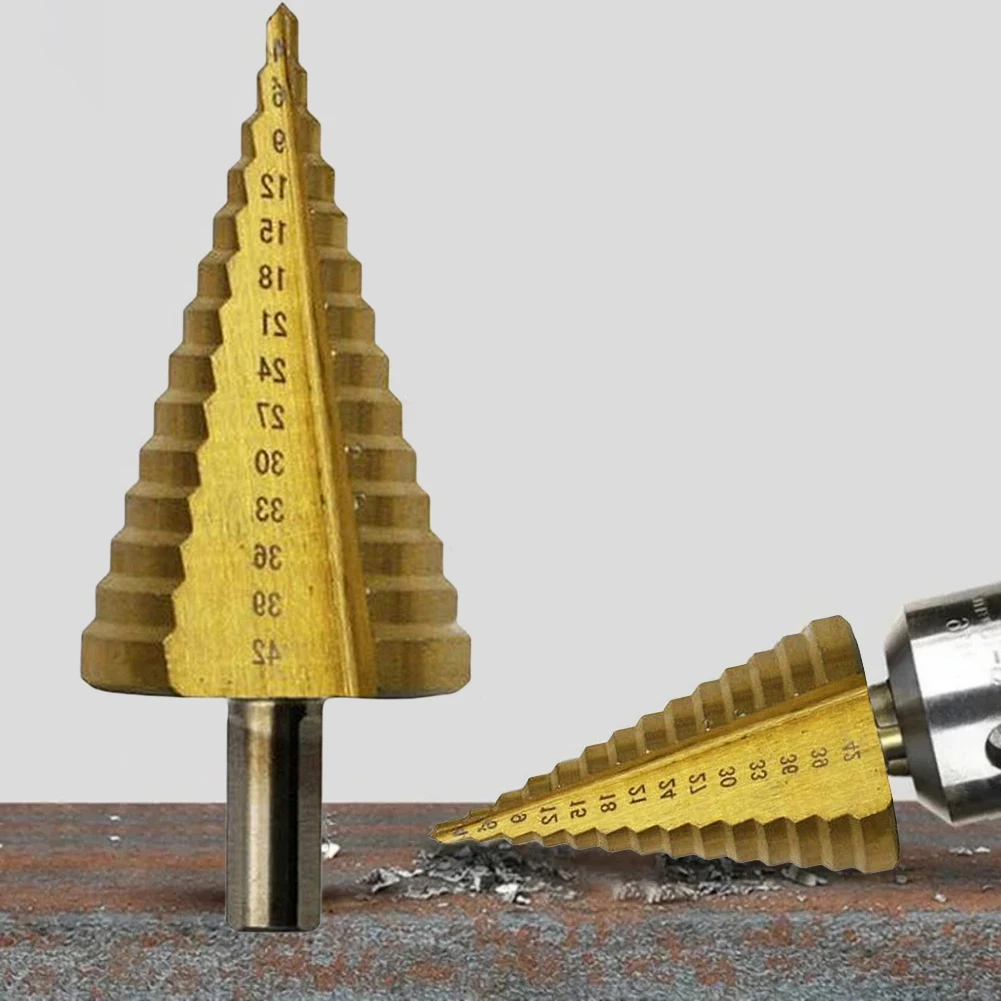 1 шт. 4-42 мм ступенчатое сверло с титановым покрытием HSS дерево металл