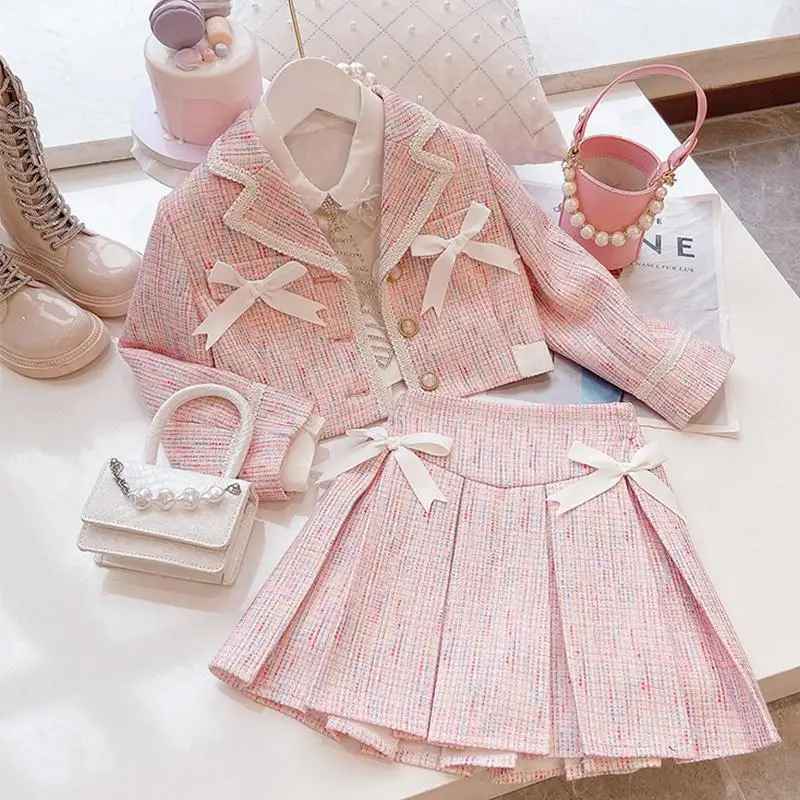 

Fashion Kids Girls Princess Jeans 2pcs Clothes Set Spring Autumn Children Denim Coat Outwear+Skirt Vintage Outfits Suit