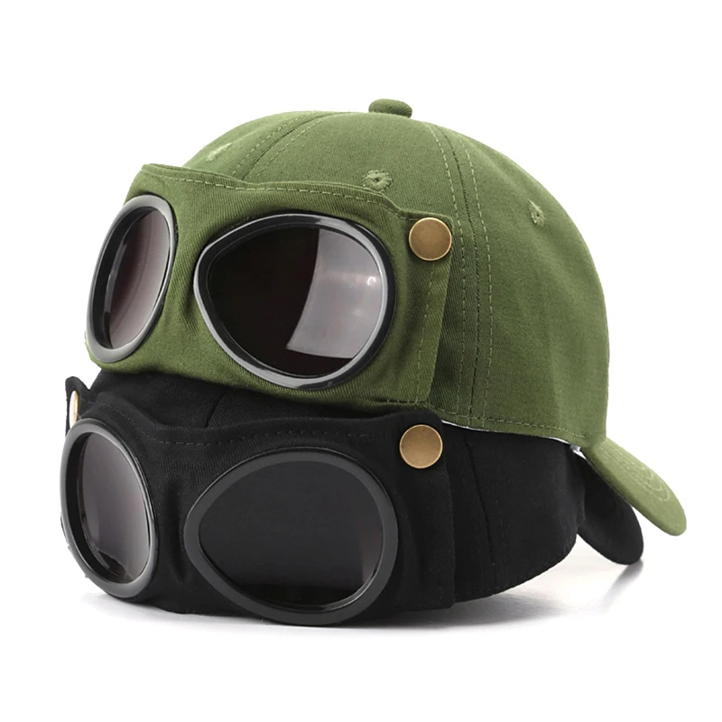 

2023 New Pilot Glasses Baseball Hat Bone Women Men Sun Visor Cap Autumn and Winter Adjustable Reverse Wear Snapback Fishing Cap