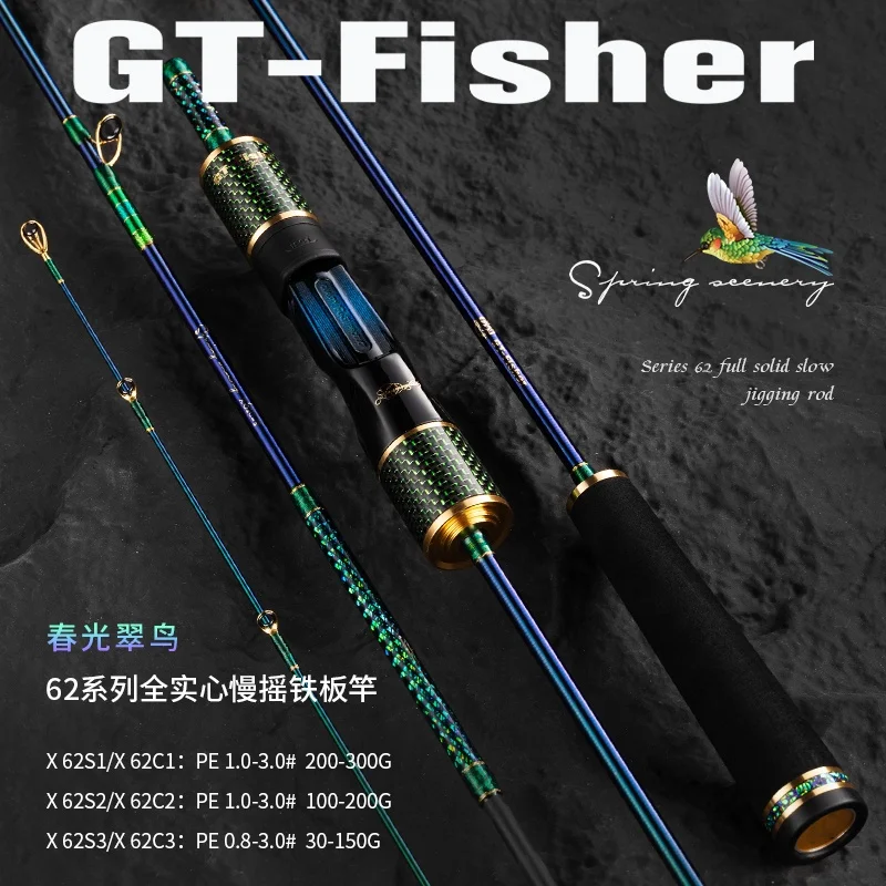 Фото MSEcooda GT-Fisher X62 Полностью твердая медленная удочка для отсадки с пружинным пейзажем Удочка 24 К с золотым дном Кольца FUJI SIC №2