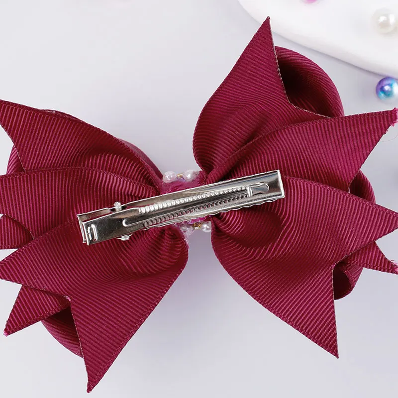 Модные заколки для волос с жемчугом детей Элегантные Заколки бантом инструменты