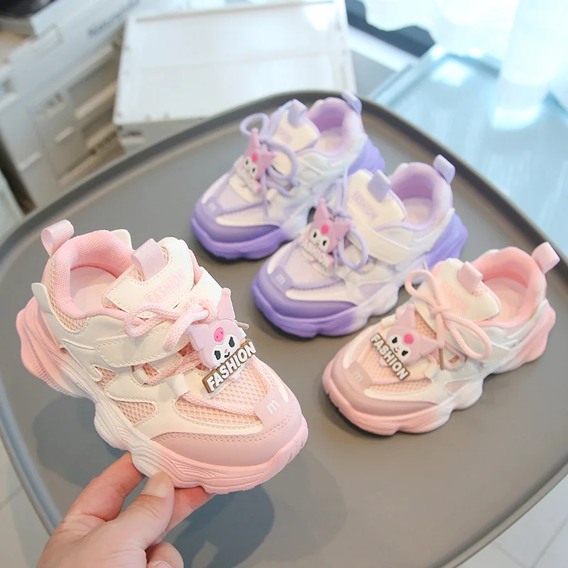 Детская Повседневная Обувь Boya Противоскользящая Спортивная Kuromi Через Плечо Для