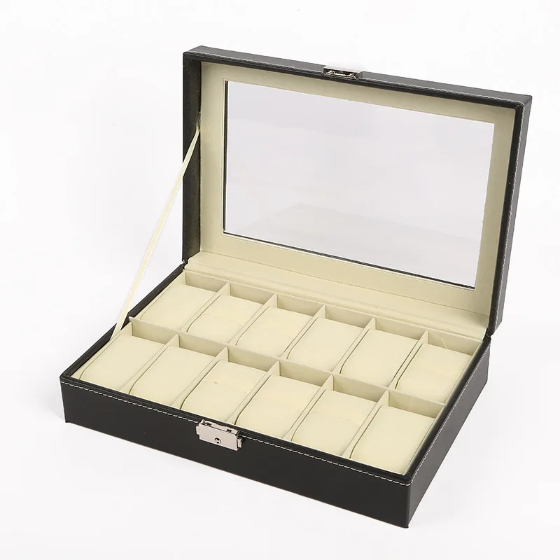 

1/12 Grids Watch Box PU Leather Watch Case Holder Organizer Storage Box for Quartz Watches Jewelry Boxes Display Best Gift