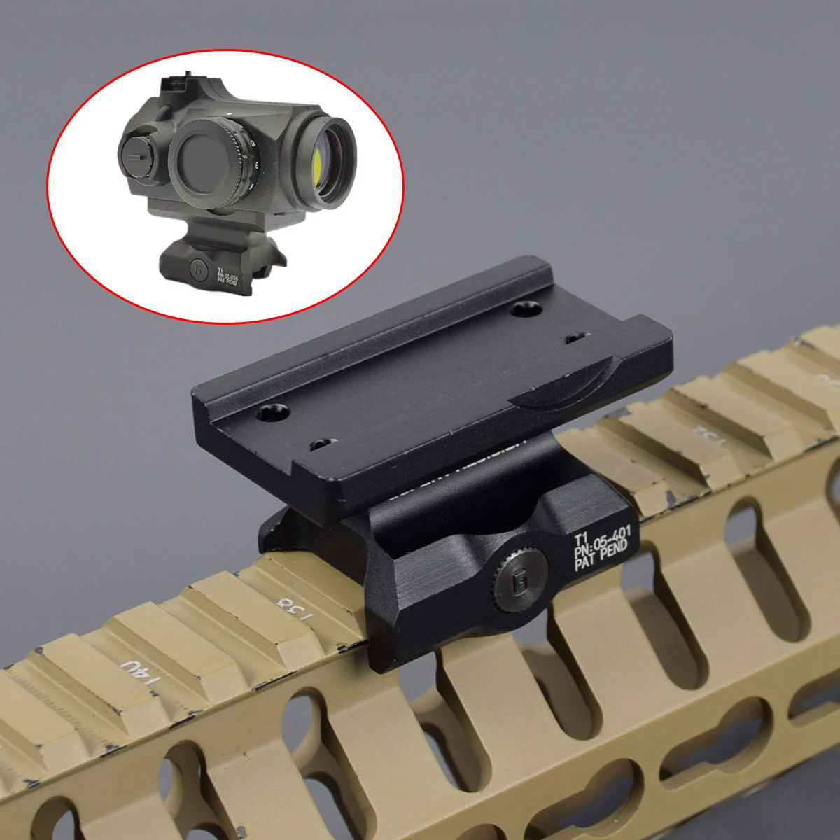 

Тактический прицел T1 T2, крепление для прицела с красной точкой для страйкбольной винтовки AR15 M4, подходит для 20-миллиметрового прицела Пикат...