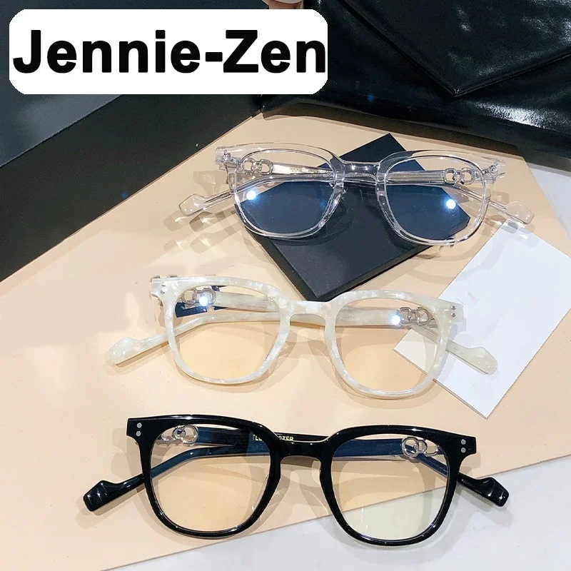 

Jennie-Zen GENTLE YUUMI Glasses For Men Women Optical Lenses Eyeglass Frames Eyewear Transparent Blue Anti Light Luxury Monst