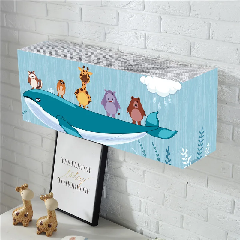 

Nordic Air Conditioner Cover Green Leaves Air Conditioner Case for Wall Mounted Air Conditioning Dust Cover Home Decor