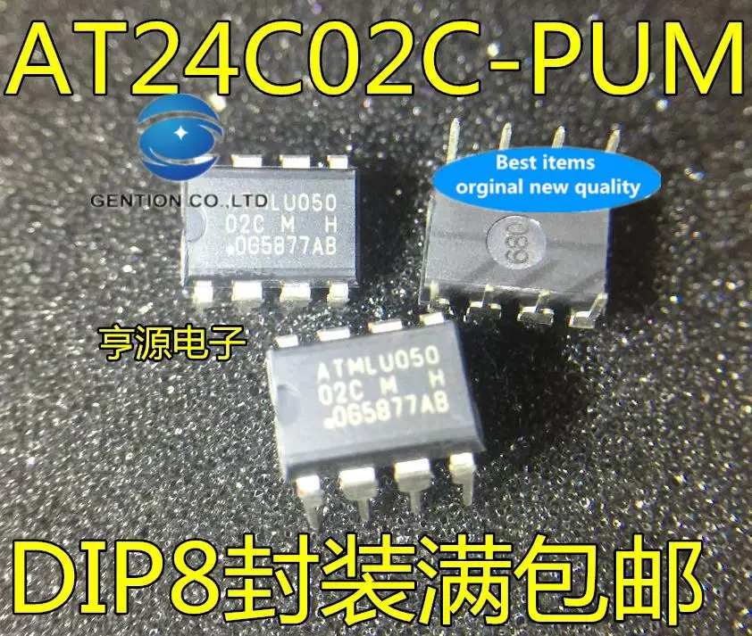 

10pcs 100% orginal new in stock memory chip AT24C02C-PUM silk screen 02CM DIP-8 memory chip