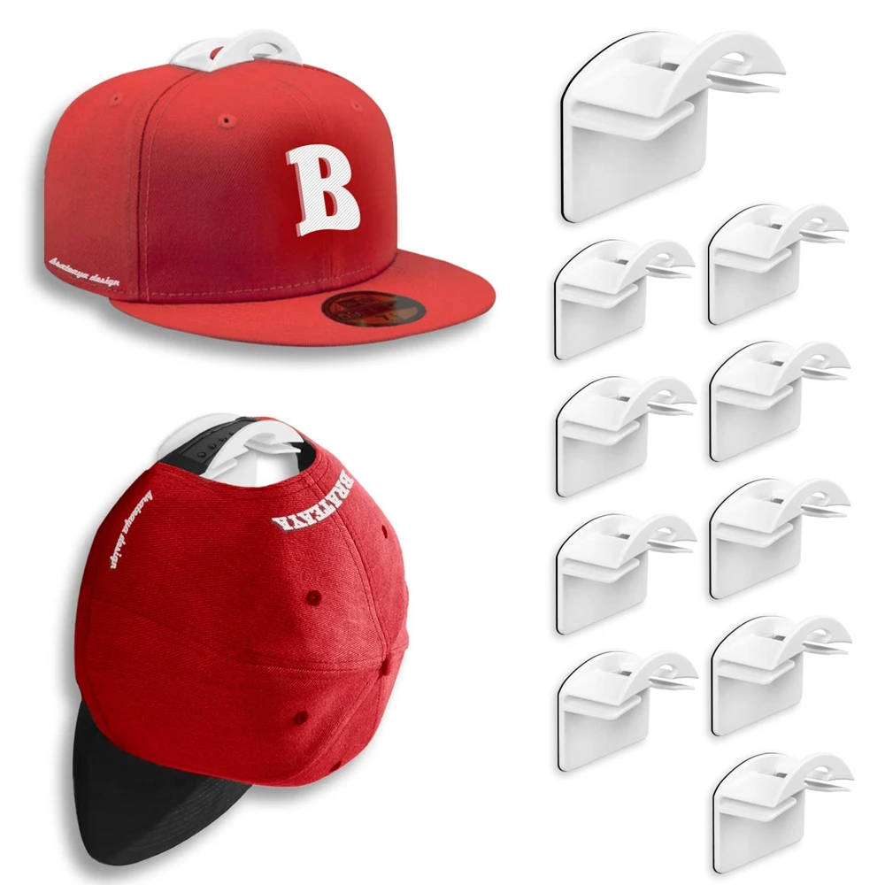 

Hooks 2/4pcs No Hat Caps Organizer Entryway Adhesive Hanging Scarf Hangers Caps Baseball Door Rack Closet Wall For Drilling