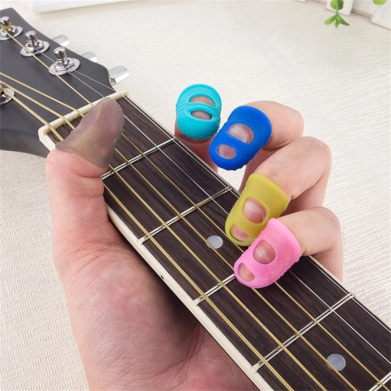 

10Pcs Guitar Fingertip Protectors 5 Sizes Silicone Finger Guards Covers Caps