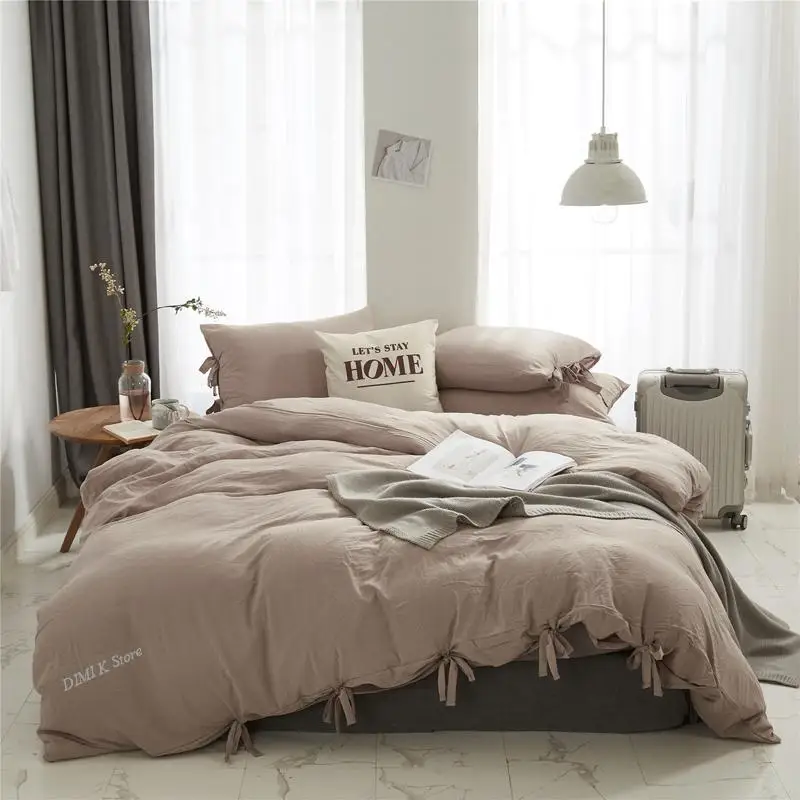 

DIMI King Bed Set 150 Comforter Quilt Cover Bedspread Bedding Set Nordic Duvet Cover 220x240 Solid Bedding Set