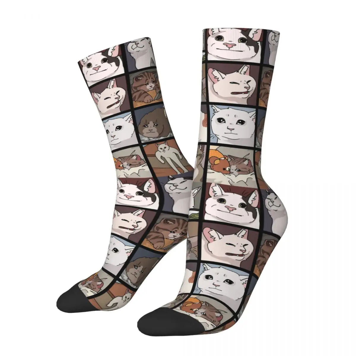 

Vintage Meme Crazy Men's compression Socks Unisex Cat Bullying Funny Cute Harajuku Seamless Printed Funny Novelty Crew Sock