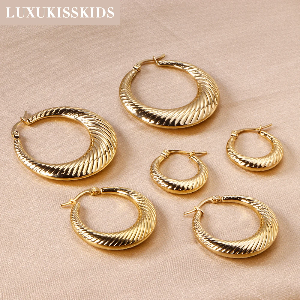 Серьги-кольца LUXUKISSKIDS из нержавеющей стали 20/30 мм