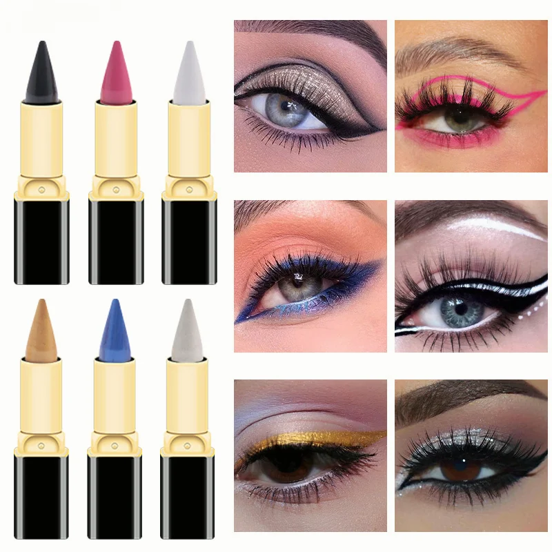 Thick Pencil Eyes Gel Black Liner / Bold Eyeliner Color Blue Black Waterproof Long Last