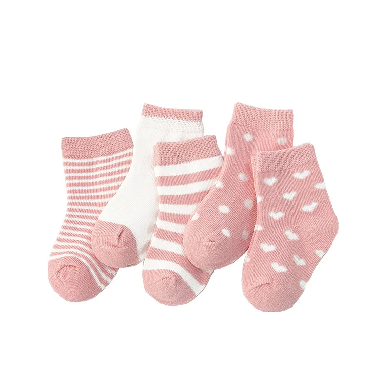 

5 пар, Детские хлопковые носки, на возраст 0-7 лет