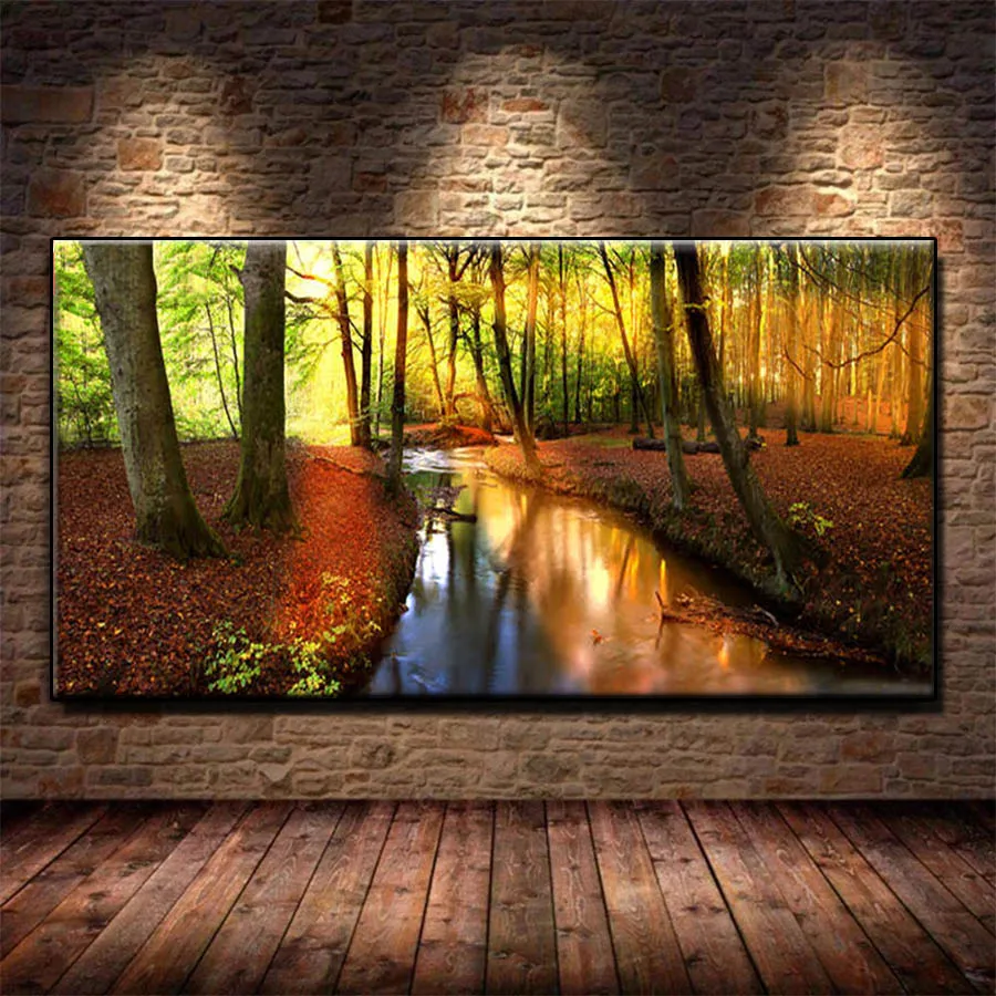 

large Diamond Embroidery Forest scenery painting Rhinestone CrossStitch puzzle 5d Full diamond painting square Mosaic Home Decor