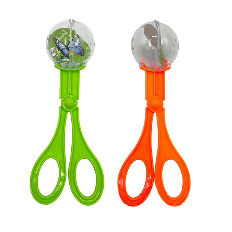 

Portable Transparent Insect Catcher Scissor Indoor Outdoor Kids Fish Tank Bug Scooper Clamp Tong Tweezer Biology Study Supplies.