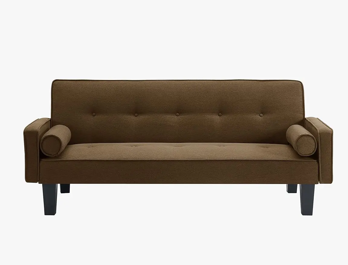 

ERYE Modern Upholstered Futon Sofa Convertible Sleeper Couch Bed, Small Space Living Room Napping Love Seats