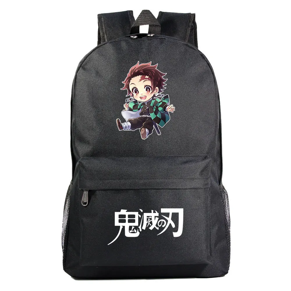 

Demon Slayer Kimetsu No Yaiba Harajuku Backpack Student Zip Schoolbag Unisex Canvas Knapsack Cartoon Bookbag Travel Laptop Bag