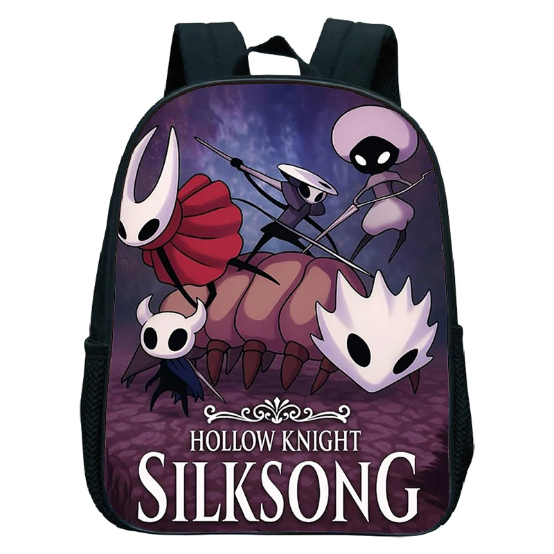 Фото Новая школьная сумка Hollow Knight для детей, школьные ранцы Silksong с героями мультфильмов для мальчиков и девочек, детские ортопедические рюкзаки для детей 4-13 лет №1