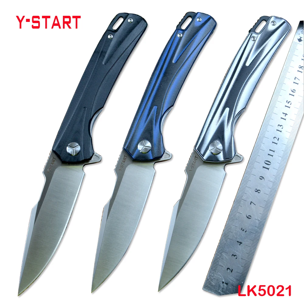 

Y-START новые карманные ножи Flipper Быстрое открытие 440C Лезвие из нержавеющей стали рукоятка G10 LK5021 для охоты выживания на природе